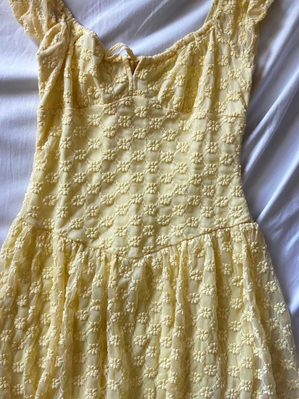 Jessica Simpson Yellow Floral Textured Sundress